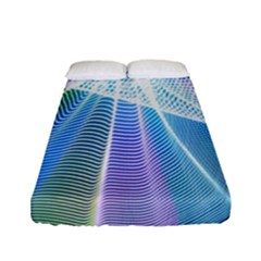 Light Means Net Pink Rainbow Waves Wave Chevron Green Blue Sky Fitted Sheet (full/ Double Size) by Mariart