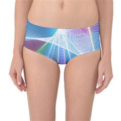 Light Means Net Pink Rainbow Waves Wave Chevron Green Blue Sky Mid-waist Bikini Bottoms by Mariart