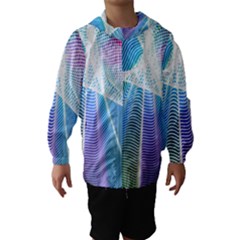 Light Means Net Pink Rainbow Waves Wave Chevron Green Blue Sky Hooded Wind Breaker (kids) by Mariart