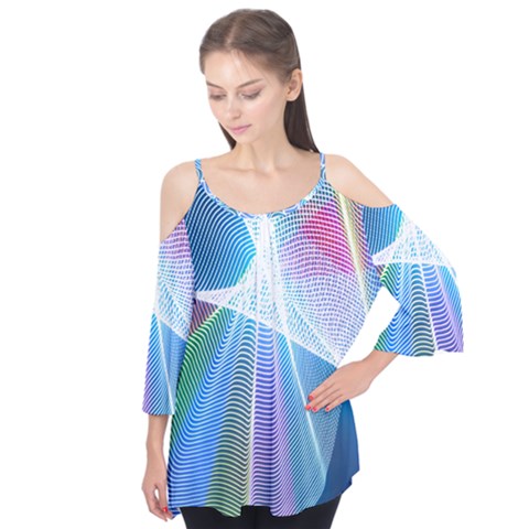 Light Means Net Pink Rainbow Waves Wave Chevron Green Blue Sky Flutter Tees by Mariart