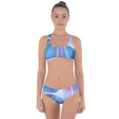 Light Means Net Pink Rainbow Waves Wave Chevron Green Blue Sky Criss Cross Bikini Set by Mariart