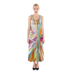 Illustration Material Collection Line Rainbow Polkadot Polka Sleeveless Maxi Dress by Mariart