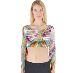 Illustration Material Collection Line Rainbow Polkadot Polka Long Sleeve Crop Top by Mariart