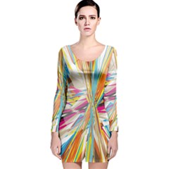Illustration Material Collection Line Rainbow Polkadot Polka Long Sleeve Velvet Bodycon Dress by Mariart