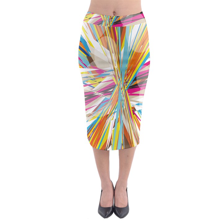 Illustration Material Collection Line Rainbow Polkadot Polka Midi Pencil Skirt