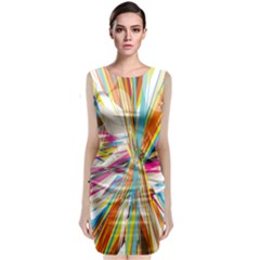 Illustration Material Collection Line Rainbow Polkadot Polka Sleeveless Velvet Midi Dress by Mariart