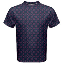 Purple Floral Seamless Pattern Flower Circle Star Men s Cotton Tee by Mariart
