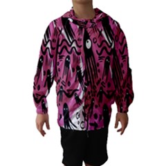 Octopus Colorful Cartoon Octopuses Pattern Black Pink Hooded Wind Breaker (kids) by Mariart