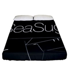 Sea Sugar Line Black Fitted Sheet (queen Size) by Mariart