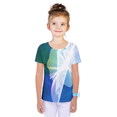 Net Sea Blue Sky Waves Wave Chevron Kids  One Piece Tee by Mariart