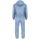 Seamless Lines Concentric Circles Trendy Color Heavenly Light Airy Blue Hooded Jumpsuit (Men)  View2