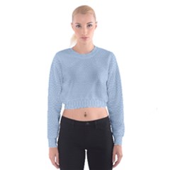 Seamless Lines Concentric Circles Trendy Color Heavenly Light Airy Blue Cropped Sweatshirt by Mariart