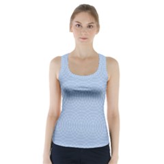 Seamless Lines Concentric Circles Trendy Color Heavenly Light Airy Blue Racer Back Sports Top