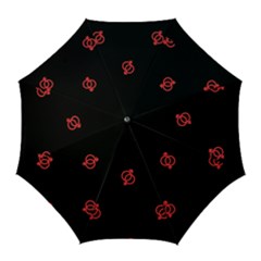 Seamless Pattern With Symbol Sex Men Women Black Background Glowing Red Black Sign Golf Umbrellas