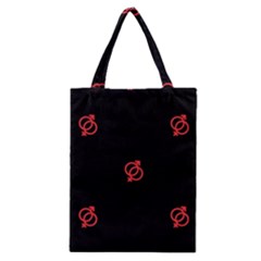 Seamless Pattern With Symbol Sex Men Women Black Background Glowing Red Black Sign Classic Tote Bag by Mariart