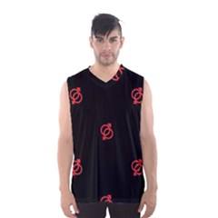 Seamless Pattern With Symbol Sex Men Women Black Background Glowing Red Black Sign Men s Basketball Tank Top