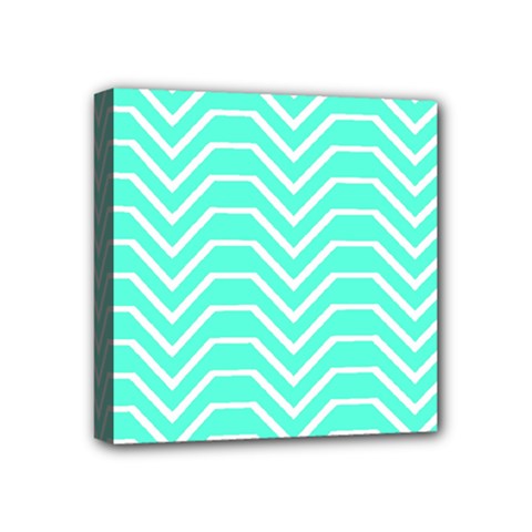 Seamless Pattern Of Curved Lines Create The Effect Of Depth The Optical Illusion Of White Wave Mini Canvas 4  X 4  by Mariart
