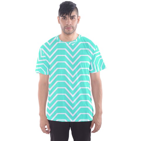 Seamless Pattern Of Curved Lines Create The Effect Of Depth The Optical Illusion Of White Wave Men s Sports Mesh Tee by Mariart