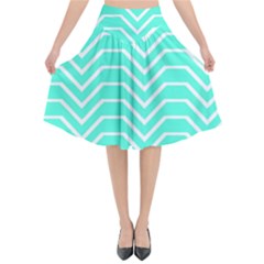 Seamless Pattern Of Curved Lines Create The Effect Of Depth The Optical Illusion Of White Wave Flared Midi Skirt