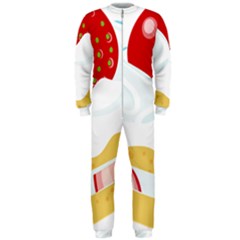 Seeds Strawberry Bread Fruite Red Onepiece Jumpsuit (men)  by Mariart