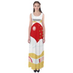 Seeds Strawberry Bread Fruite Red Empire Waist Maxi Dress by Mariart