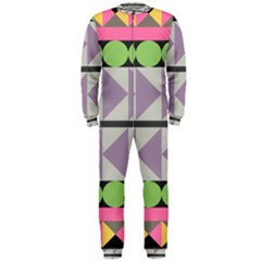Shapes Patchwork Circle Triangle Onepiece Jumpsuit (men)  by Mariart