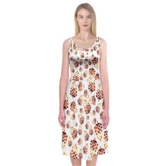 Pine Cones Pattern Midi Sleeveless Dress by Mariart