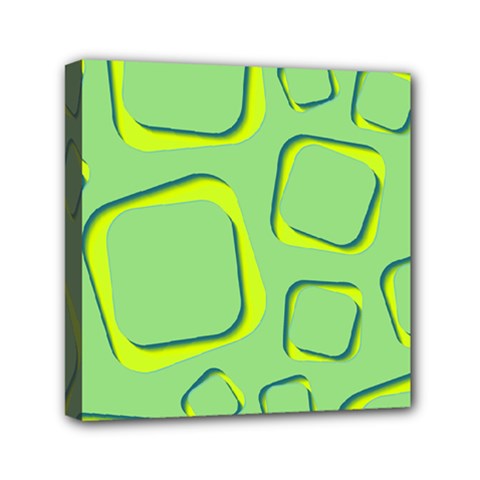 Shapes Green Lime Abstract Wallpaper Mini Canvas 6  X 6 