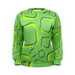 Shapes Green Lime Abstract Wallpaper Women s Sweatshirt