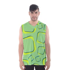 Shapes Green Lime Abstract Wallpaper Men s Basketball Tank Top by Mariart