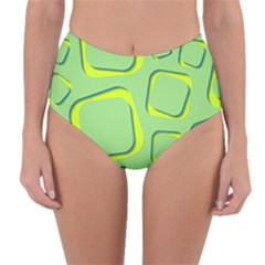 Shapes Green Lime Abstract Wallpaper Reversible High-waist Bikini Bottoms by Mariart