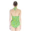 Shapes Green Lime Abstract Wallpaper Halter Swimsuit View2