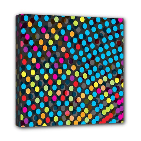 Polkadot Rainbow Colorful Polka Circle Line Light Mini Canvas 8  X 8 