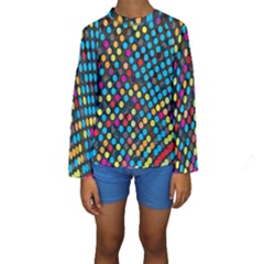 Polkadot Rainbow Colorful Polka Circle Line Light Kids  Long Sleeve Swimwear by Mariart