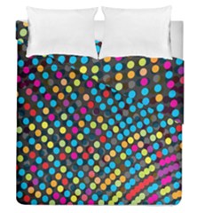 Polkadot Rainbow Colorful Polka Circle Line Light Duvet Cover Double Side (queen Size) by Mariart