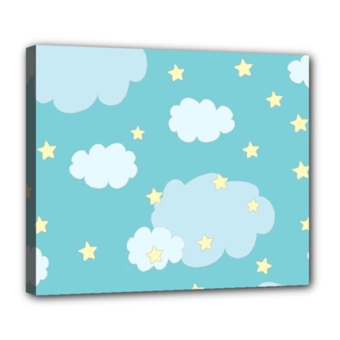 Stellar Cloud Blue Sky Star Deluxe Canvas 24  X 20  