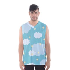 Stellar Cloud Blue Sky Star Men s Basketball Tank Top by Mariart