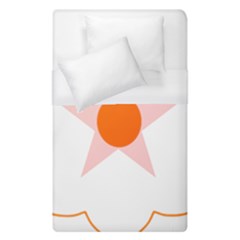 Test Flower Star Circle Orange Duvet Cover (single Size) by Mariart