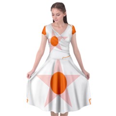Test Flower Star Circle Orange Cap Sleeve Wrap Front Dress by Mariart
