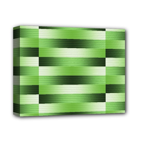 View Original Pinstripes Green Shapes Shades Deluxe Canvas 14  X 11  by Mariart