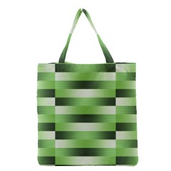 View Original Pinstripes Green Shapes Shades Grocery Tote Bag