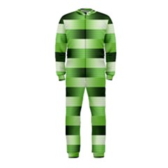 View Original Pinstripes Green Shapes Shades Onepiece Jumpsuit (kids) by Mariart
