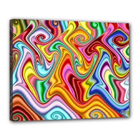 Rainbow Gnarls Canvas 20  X 16  by WolfepawFractals