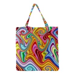 Rainbow Gnarls Grocery Tote Bag by WolfepawFractals