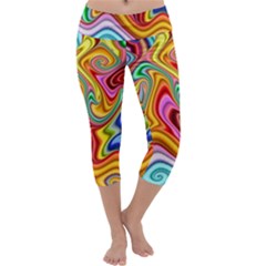 Rainbow Gnarls Capri Yoga Leggings by WolfepawFractals