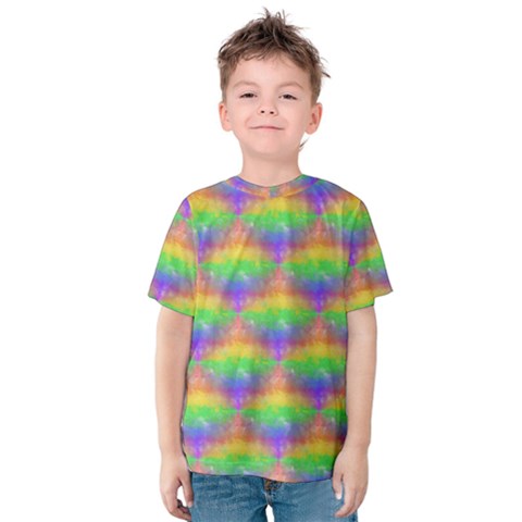 Painted Rainbow Pattern Kids  Cotton Tee by Brini