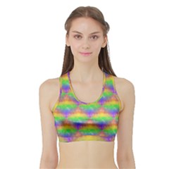 Painted Rainbow Pattern Sports Bra With Border by Brini
