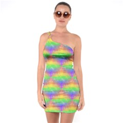 Painted Rainbow Pattern One Soulder Bodycon Dress by Brini