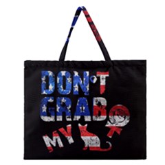Dont Grab My Zipper Large Tote Bag by Valentinaart
