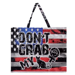 Dont Grab My Zipper Large Tote Bag by Valentinaart